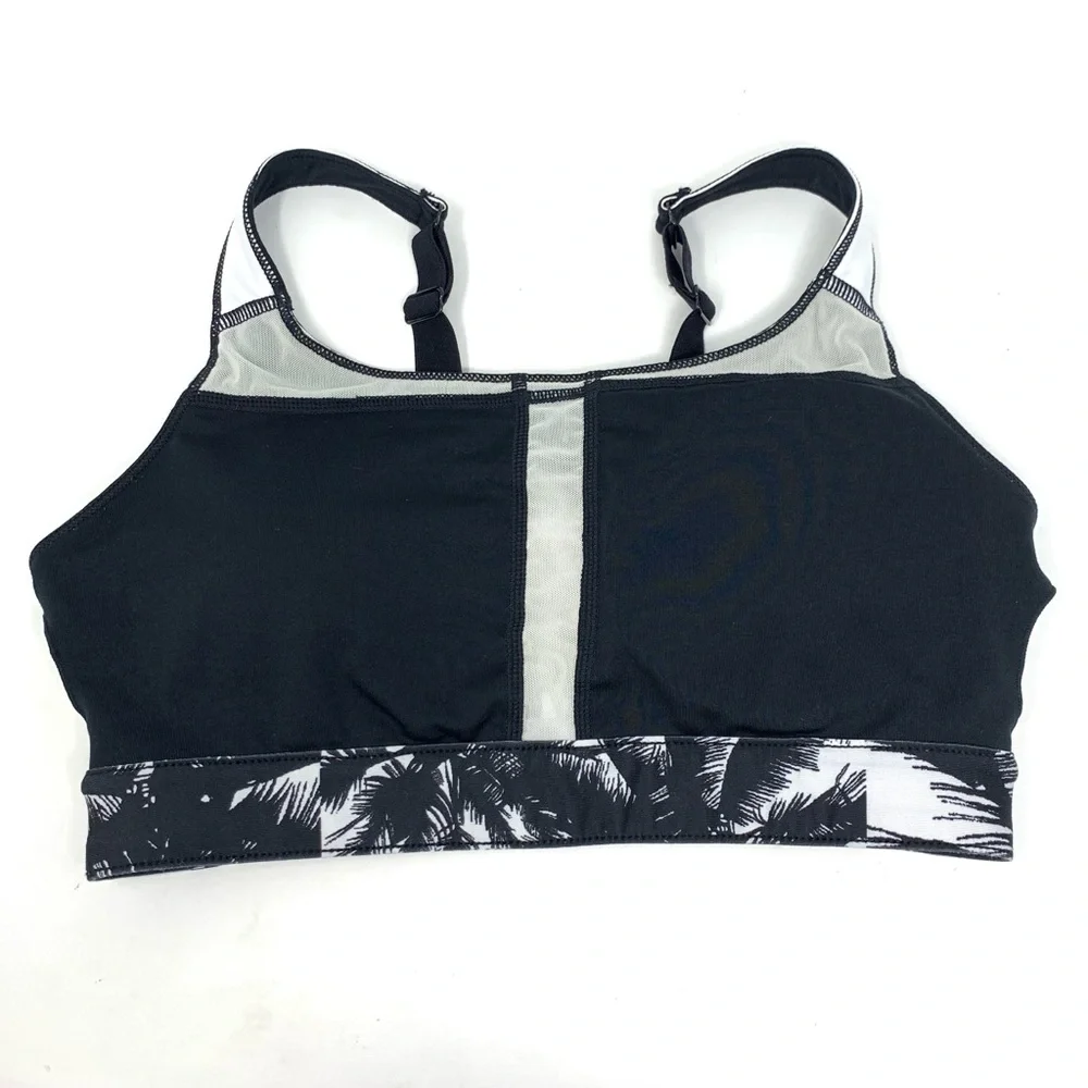 Fabletics High Support Black and White Palms Sports Bra Women’s top size S - Picture 6 of 10